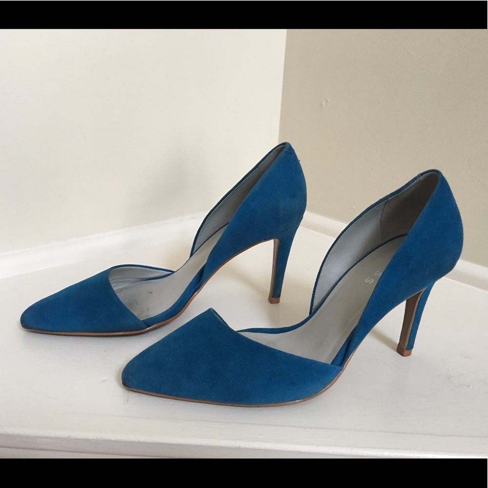 Reiss Brina Blue D’Orsay Pointed Toe Pump Sz 36